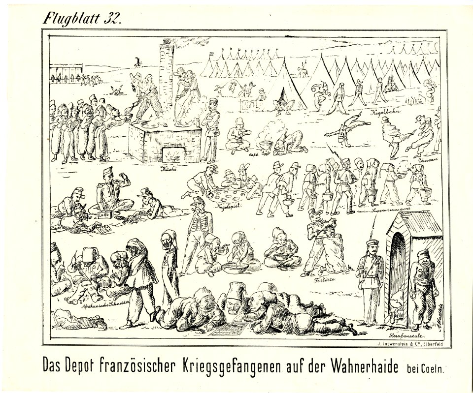 Das Depot französischer Kriegsgefangenen auf der (Prisoners of war in the Wahner Heide) (BM 1871,1209.4541)