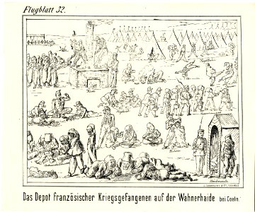 Das Depot französischer Kriegsgefangenen auf der (Prisoners of war in the Wahner Heide) (BM 1871,1209.4541)