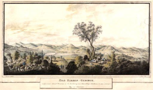 Das Riesen-Gebirge. Aufgenommen ohnweit Wärmbrunn in der Ausdehnung von Schmiedebergen Forstkamm bis zum Schwarzen Berge bei Schreiberhau Carl Theodor Mattis
