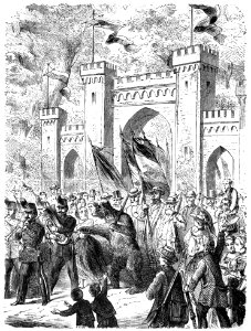 Das festliche Jahr img238 Eidgenössisches Schützenfest in Stans (Einzug der Berner Schützengesellschaft)