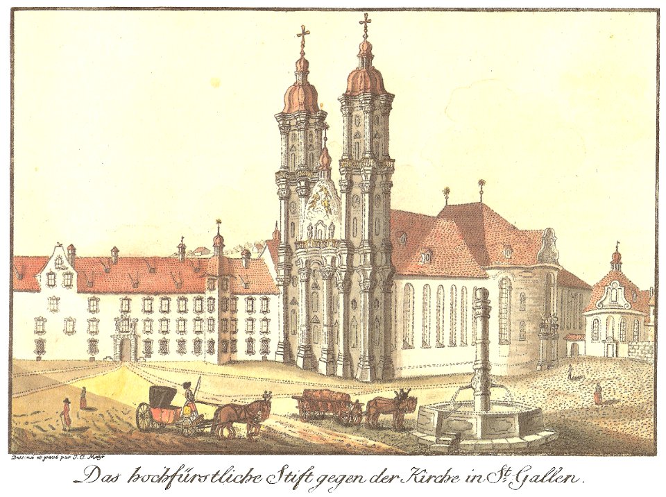 Das hochfürstliche Stift gegen der Kirche in St. Gallen