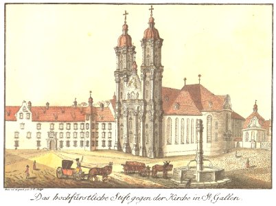 Das hochfürstliche Stift gegen der Kirche in St. Gallen