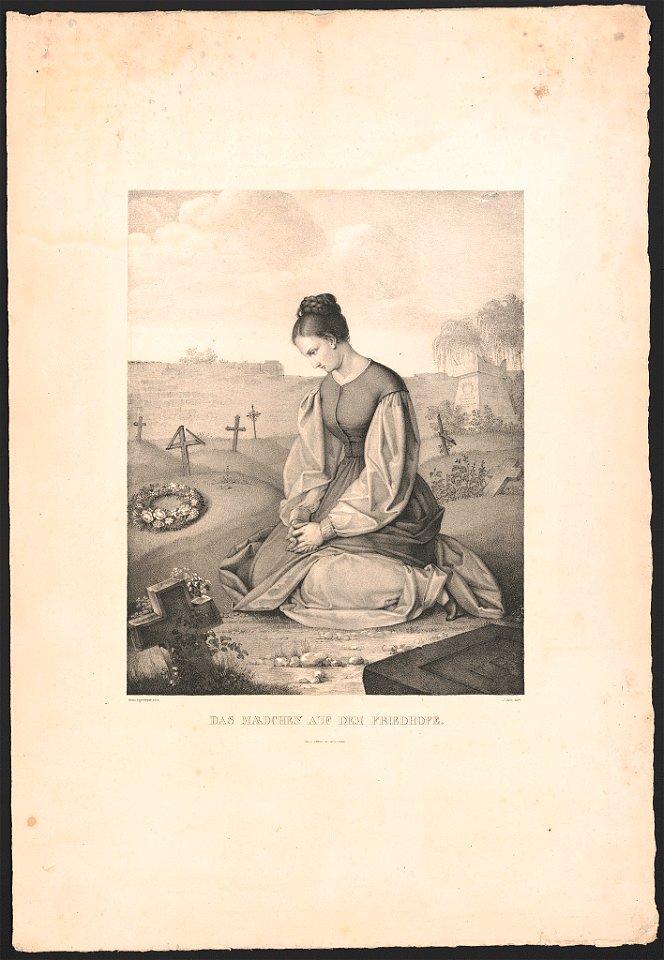 Das Mædchen auf dem Friedhofe (sic) - Gustav Dittenberger pinx. ; J. Oeri delt. LCCN2015647815