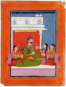 Dasaratha with Kaushalya, Kaikeya and Sumitra with his sons Rama, Lakshmana, Bha (6124577365)