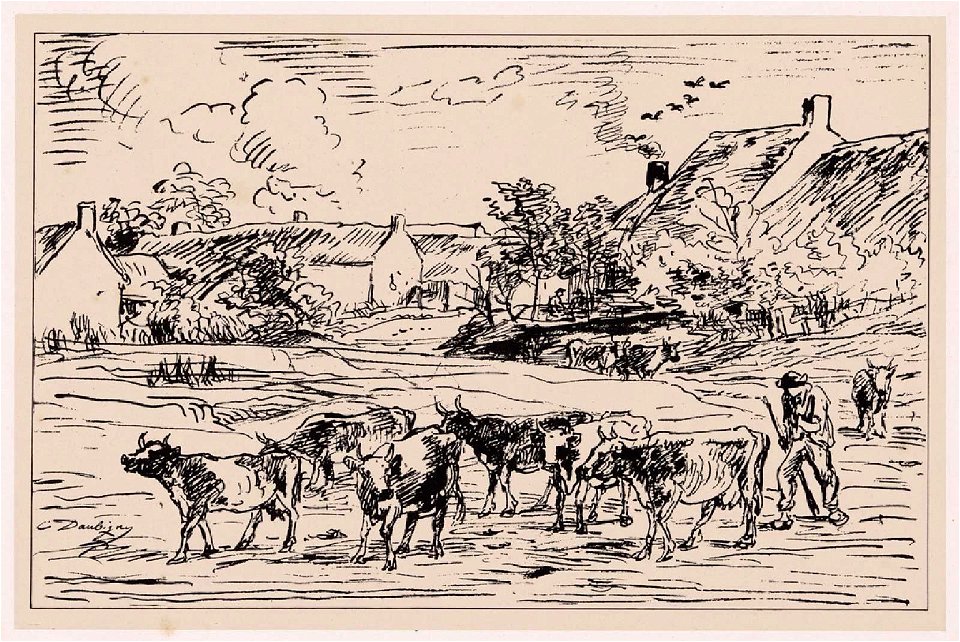 Daubigny - Le Troupeau de vaches, 2014.1717