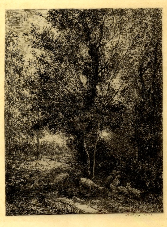Daubigny - Le Berger et la Bergère (The Shepherd and the Shepherdess), 1955,1213.16