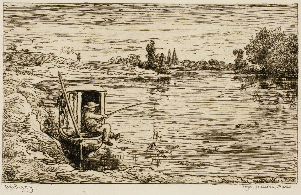 Daubigny - The Ship’s Boy Fishing (Fishing with a Line), 1927.2634b