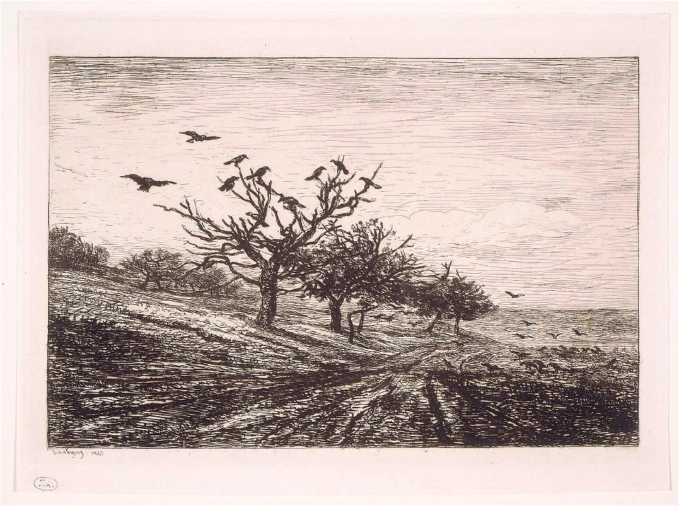 Daubigny - Tree with Crows, M23423