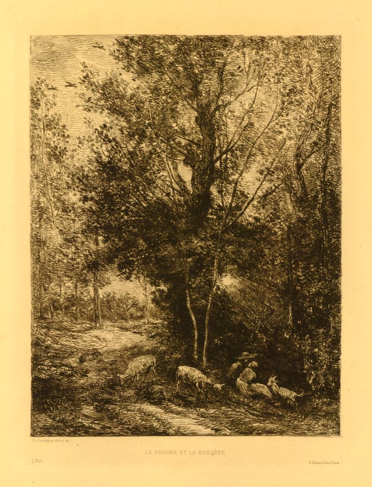 Daubigny - Le Berger et la Bergère (The Shepherd and the Shepherdess ...