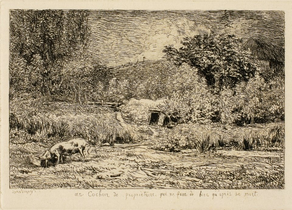 Daubigny - Pig in an Orchard, 1927.2626