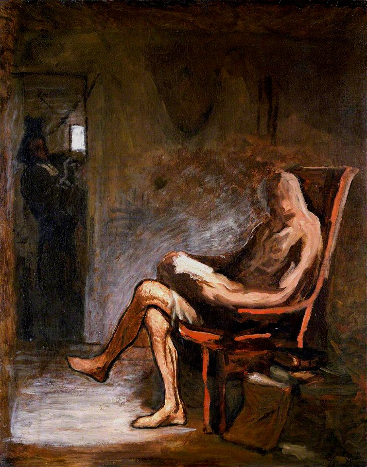 Daumier - Don Quixote Reading, 1865–1867