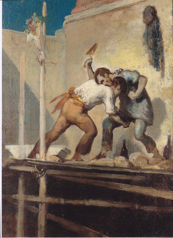 Daumier - Raufende Maurer