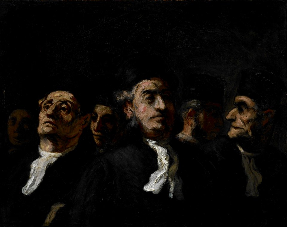 Honoré Daumier - A Meeting of Lawyers - Google Art Project
