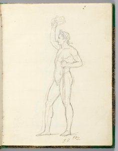 David - 1943.1815.13.2, Napoleon, Nude, Crowning Himself While Holding a Sword