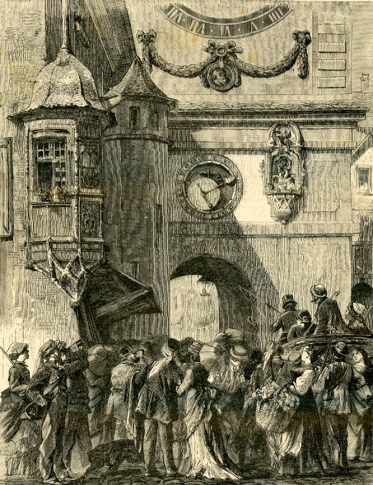 Davanti alla torre dell’orologio, a Berna