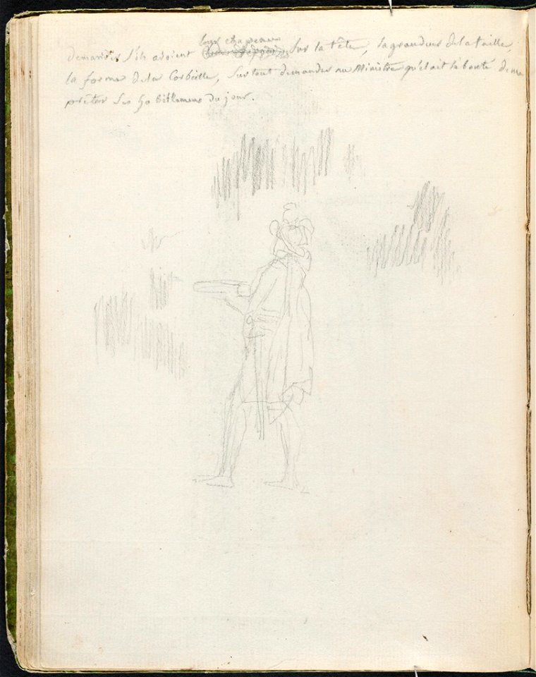 David - 1943.1815.12.27, verso Faint Sketch of Talleyrand Holding a Pillow