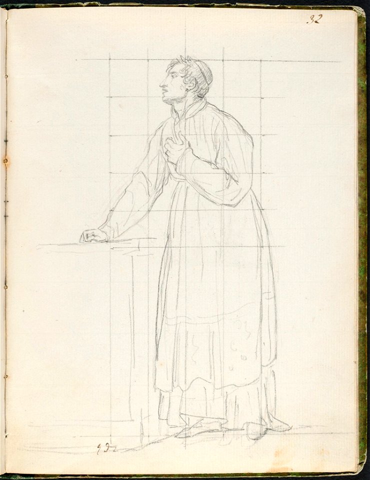 David - 1943.1815.12.32, A Cleric Holding His Hand to His Breast