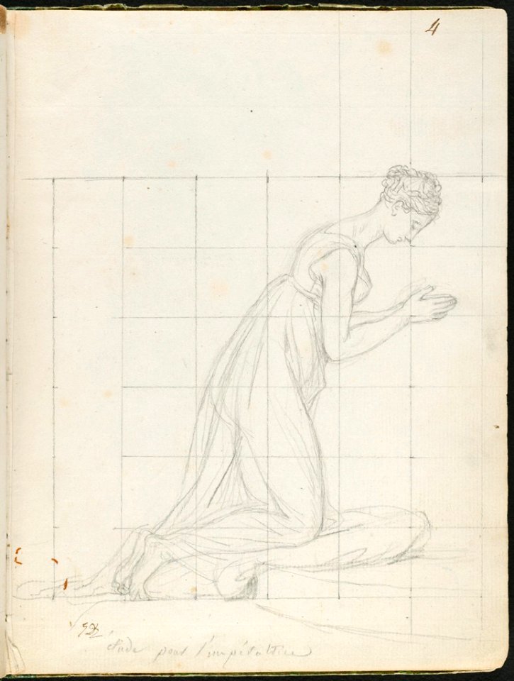 David - 1943.1815.12.4, The Empress Josephine, Kneeling to Receive the Imperial Crown