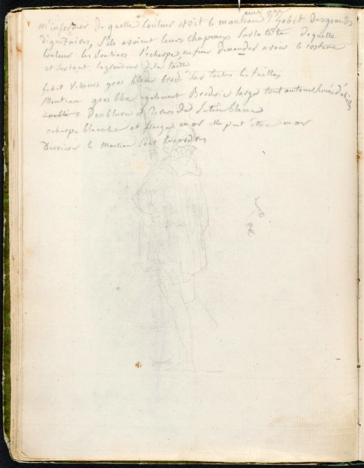 David - 1943.1815.12.14, verso Faint Sketch of Jean de Cambacérès, Duc de Parme, Arch-Chancellor of the Empire