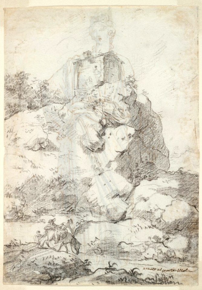 David - 1943.1815.19.13.B, Statue of a Standing Roman Woman (The Roman Album)
