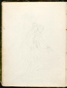 David - 1943.1815.12.6, verso Faint Sketch of the Comtesse de la Rochefoucauld and the Comtesse de la Valette