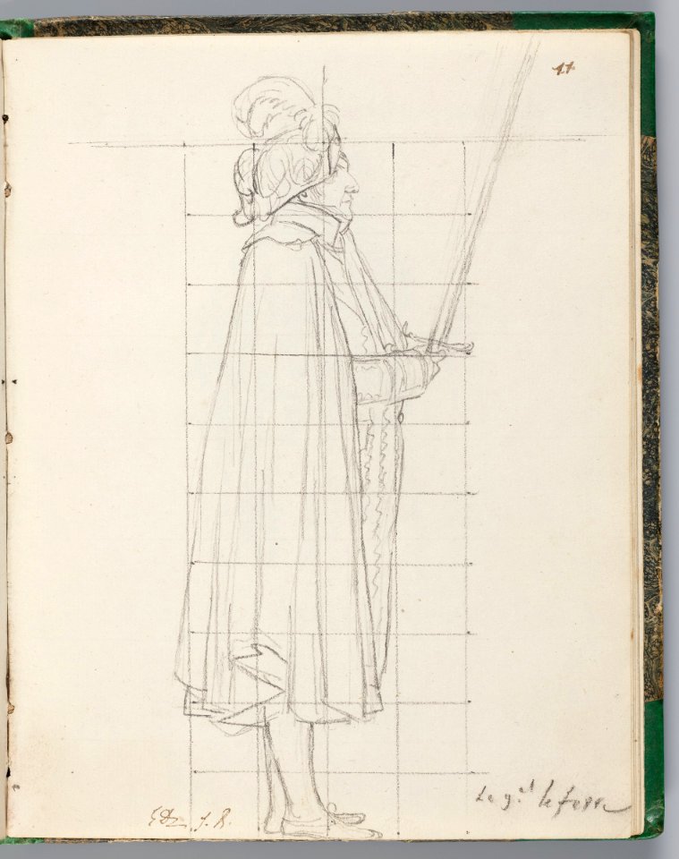 David - 1943.1815.13.11, Maréchal Lefebvre in Profile Toward the Right Holding the Imperial Sword of Charlemagne