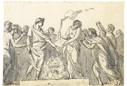 David - Augustus forbidding the burning of Virgil's Aeneid, lot.345