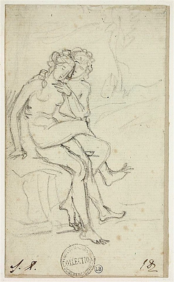 David - Couple assis sur un rocher, NI-505-01