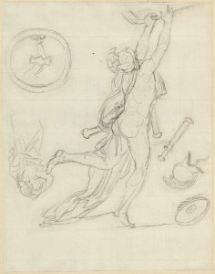 David - figure studies for Leonidas at Thermopylae, ca. 1814, x1982-47, verso
