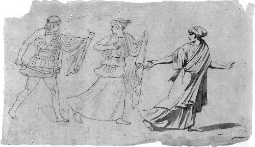 David - 1943.1815.19.4.B, Warrior Pursuing Two Women (The Roman Album)