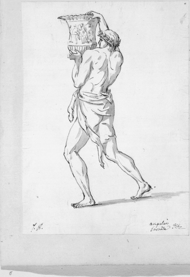 David - 1943.1815.19.6.B, Man Bearing an Urn (The Roman Album)