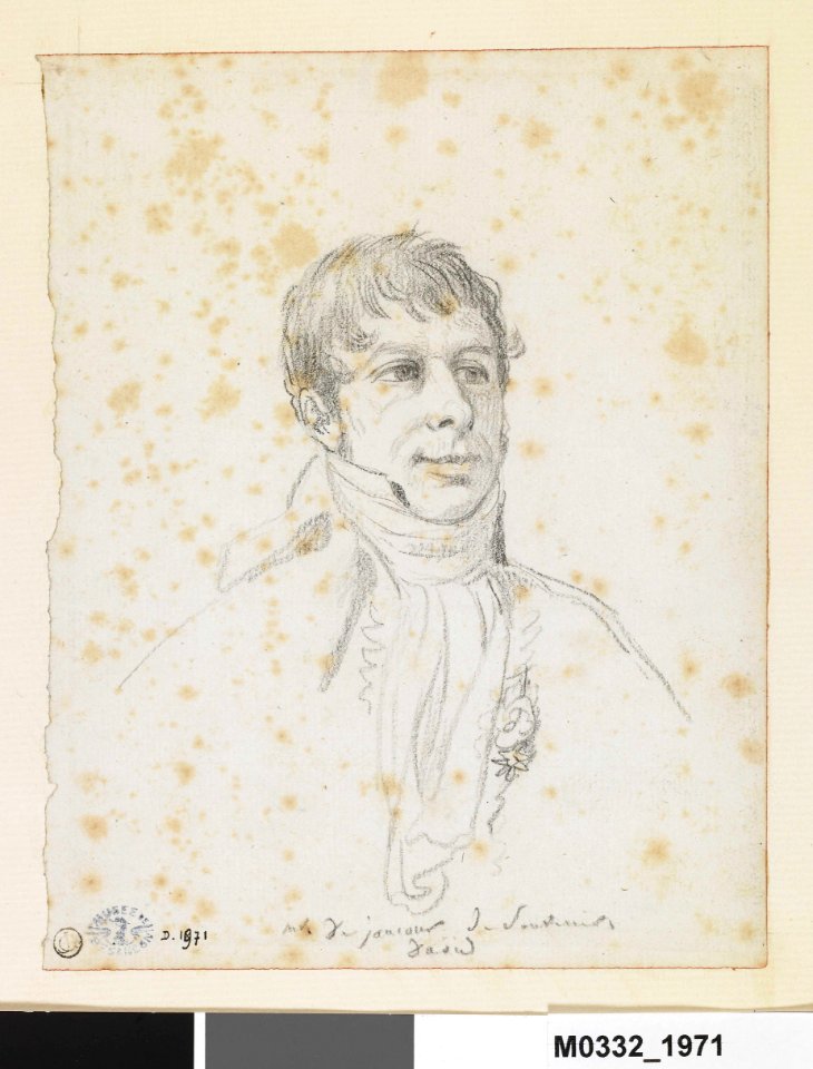 David - Le comte de Jaucourt, vu en buste, de trois-quarts à droite, D.1971