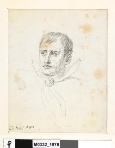 David - Napoléon, vu en buste de trois-quarts à gauche, avec un haut col et une cravate, D.1978