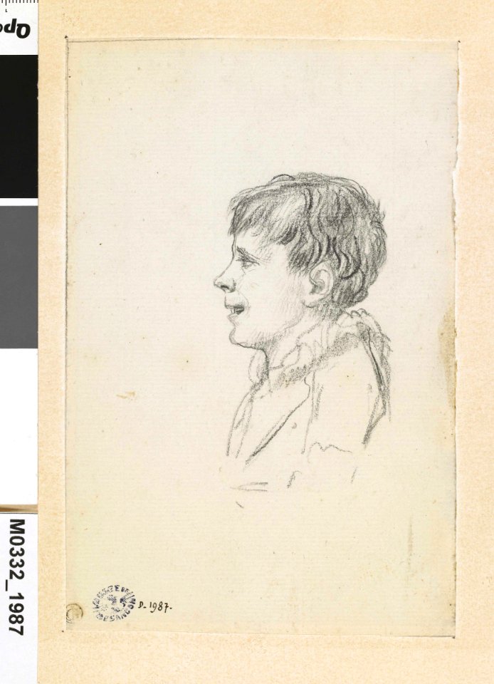 David - Enfant (Jeune homme ) vu en buste, de profil à gauche, D.1987