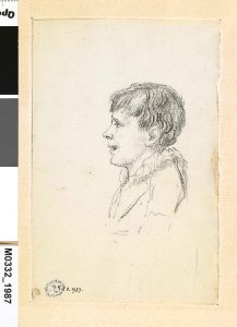 David - Enfant (Jeune homme ) vu en buste, de profil à gauche, D.1987