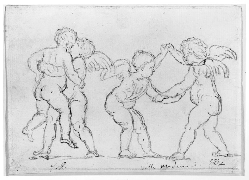 David - Fyra putti som brottas, NMH 971969