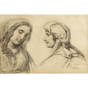 David - Jeune fille et vieille femme vues en buste, lot.70