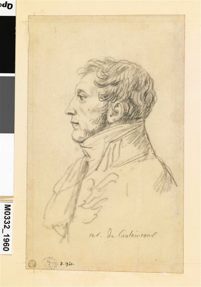 David - Le marquis de Caulaincourt, vu en buste, de profil à gauche, D.1960