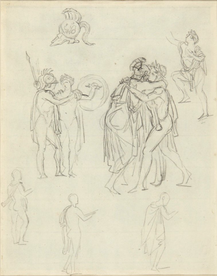 David - figure studies for Leonidas at Thermopylae, ca. 1814, x1982-47
