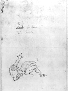 David - Liggande manlig figur, NMH 831969 verso