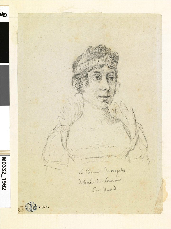 David - Julie Bonaparte, vue en buste, de trois-quarts à droite, D.1962