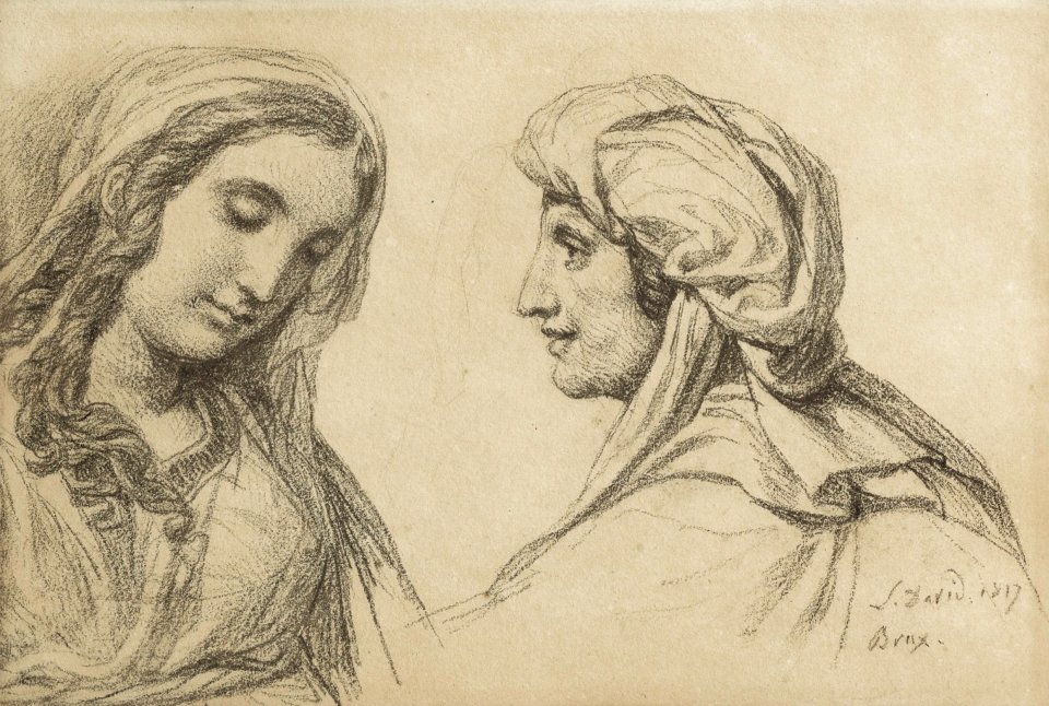 David - Jeune fille et vieille femme vues en buste, lot.70 (cropped)