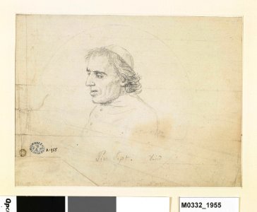 David - Le pape Pie VII, vu en buste et de trois-quarts, tourné vers la gauche, D.1955