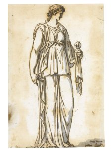David - Standing antique female figure, wearing a laurel wreath and holding her stole, lot.152