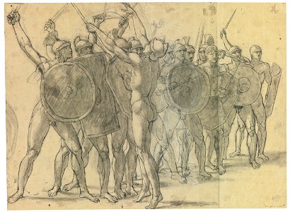 David - Recto Nude soldiers gesticulating with their weapons, lot.156