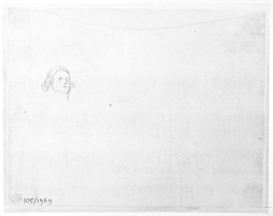 David - Studie av Dampierres huvud, NMH 1051969 verso