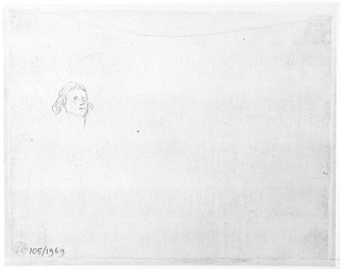 David - Studie av Dampierres huvud, NMH 1051969 verso