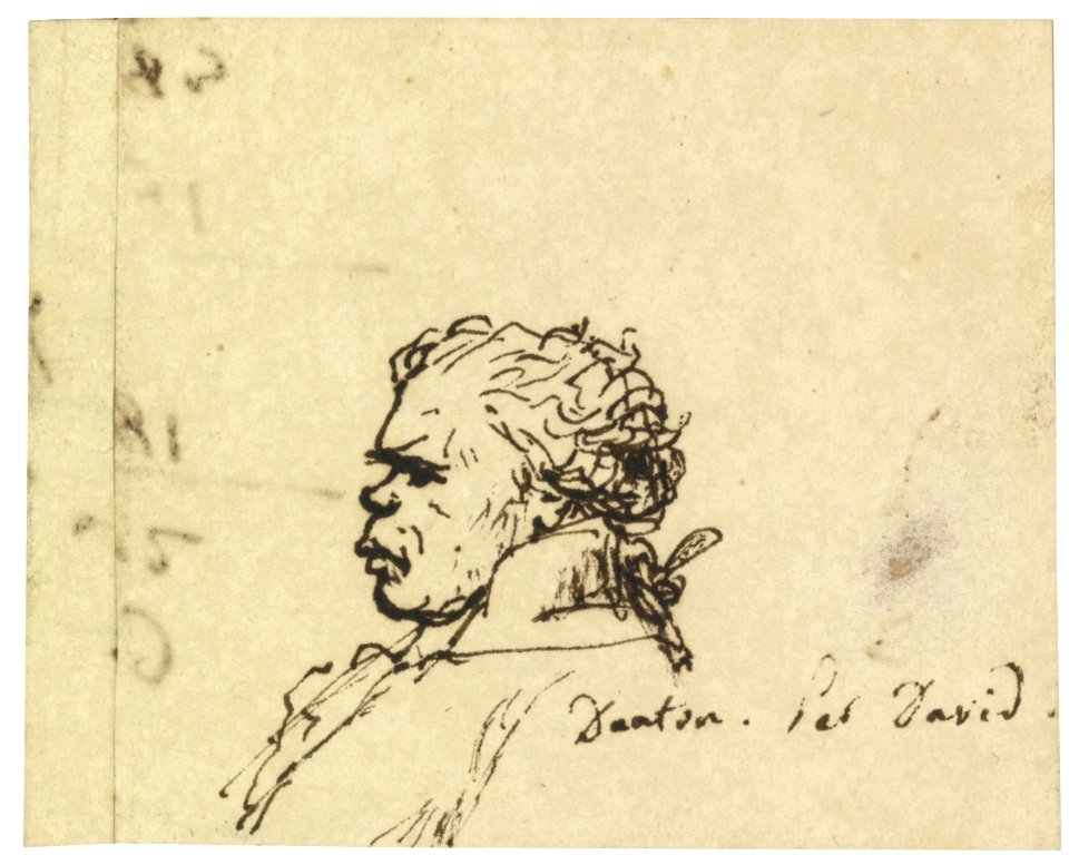 David - Portrait of Georges-Jacques Danton, bust length, in profile to the left, lot.147