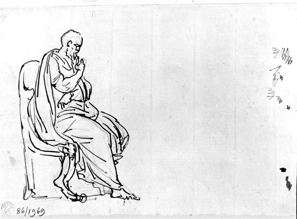 David - Sittande man i toga, NMH 861969 verso