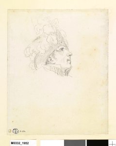 David - Tête du maréchal Berthier, de profil à droite, le regard levé, D.1952